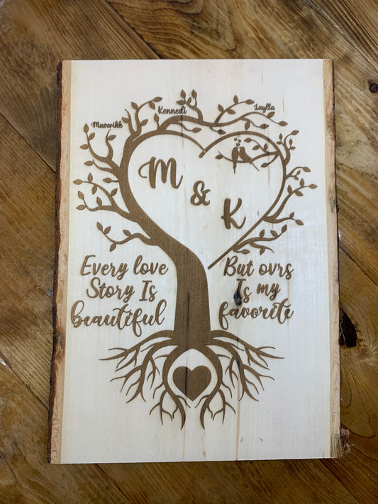 Love edge love tree sign